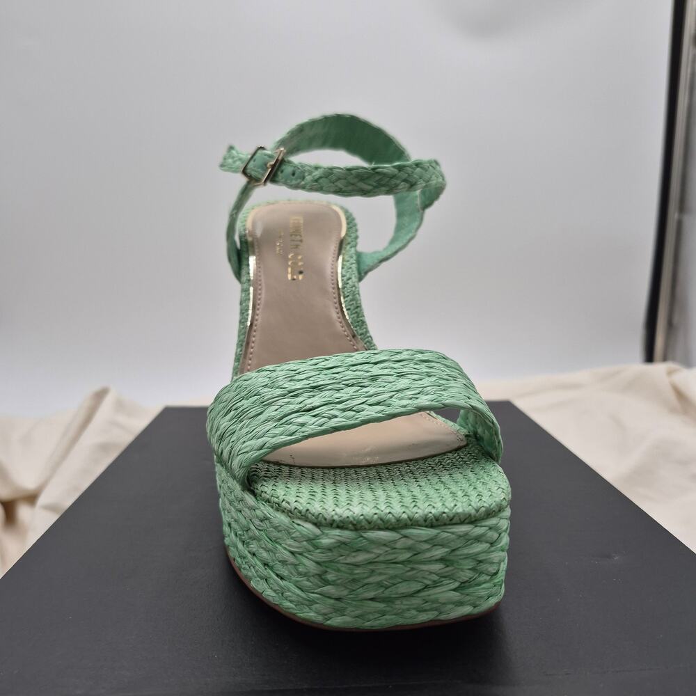NEW Kenneth Cole New York Dolly Platform Block Heel open toe Sandals Mint SZ 8.5 - Picture 8 of 9